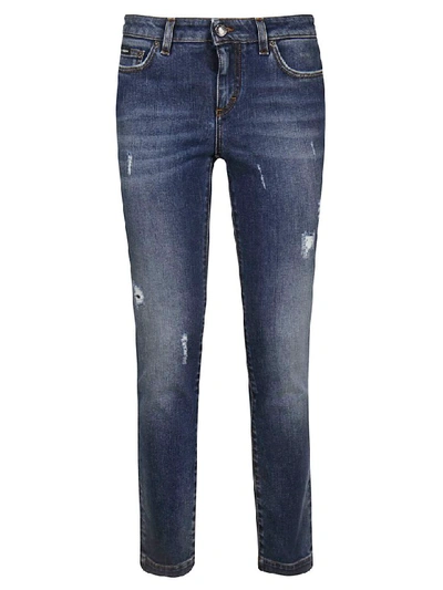 Dolce & Gabbana Distressed Jeans In Blue