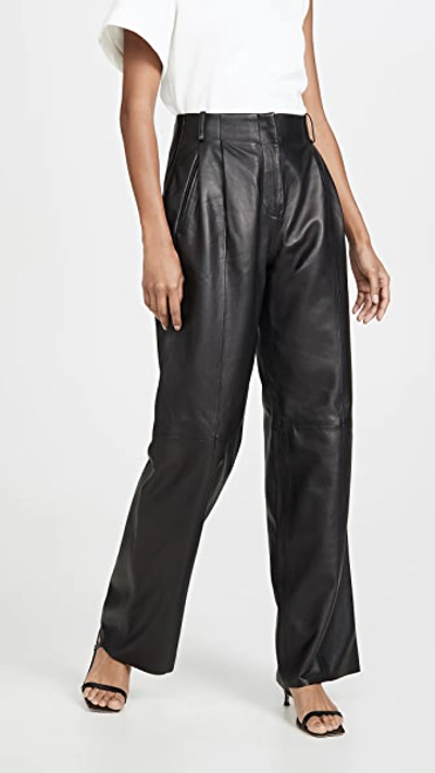 Veda Bess Leather Trousers In Black