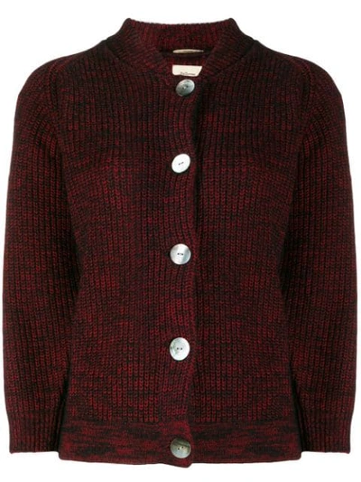 Bellerose Chunky Knit Cardigan In Red