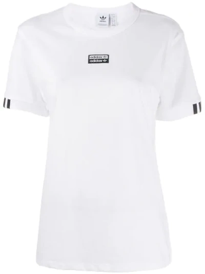 Adidas Originals Embroidered Logo T-shirt In White