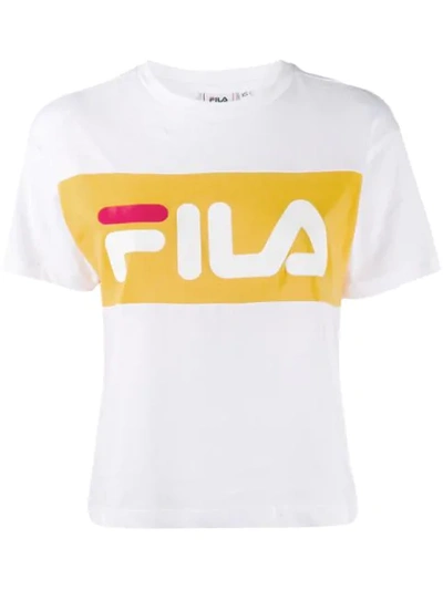 Fila Logo Print T-shirt In White