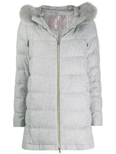 Herno Quilted Parka Jacket In Grey