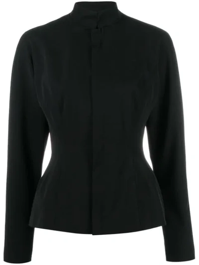 Pre-owned Jean Paul Gaultier 1990's High Collar Fitted Jacket In Black