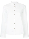 Khaite Dena Western Style Button Down Shirt In White