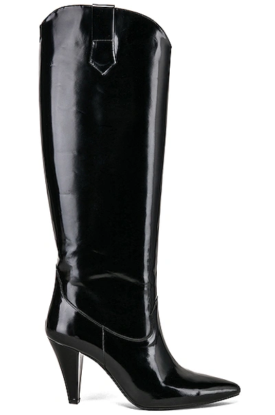 Zeynep Arcay Patent Leather Knee High Boots In Black