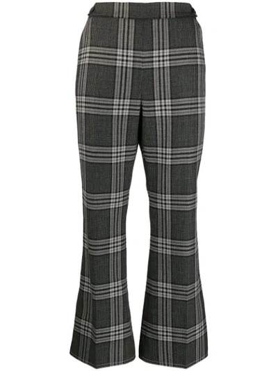 Marni Plaid Print Trousers In Grey