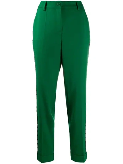 P.a.r.o.s.h Studded Trim Tailored Trousers In Green