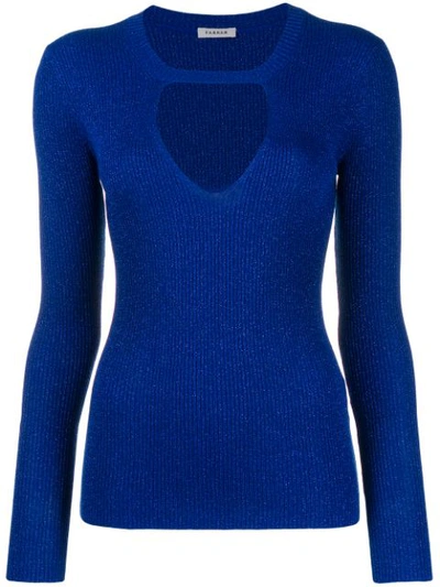 P.a.r.o.s.h Metallic Knitted Top In Blue