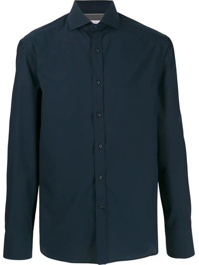 Brunello Cucinelli Long-sleeve Fitted Shirt In Blue