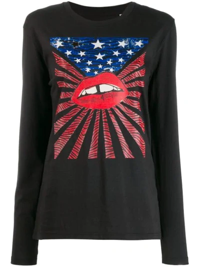 A.f.vandevorst Graphic Print Long-sleeve Top In Black