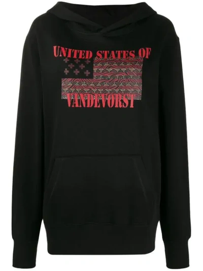 A.f.vandevorst Justice Graphic Print Hoodie In Black