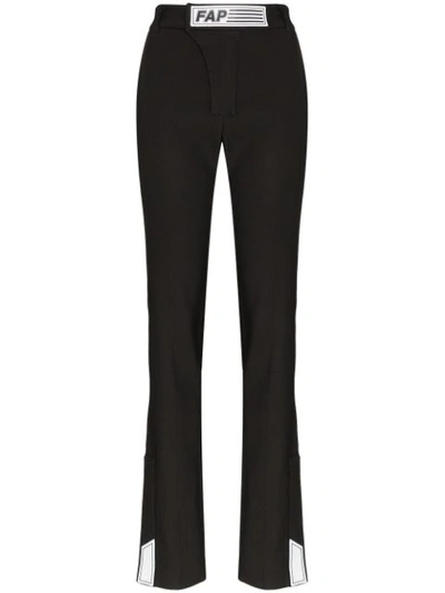 Filles À Papa Tailored Logo Patch Trousers In Black