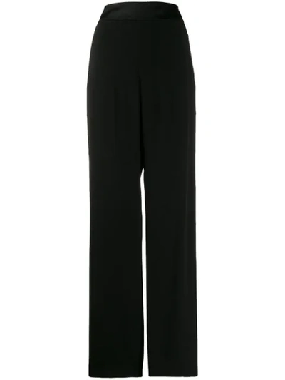 Balmain Buttoned Flared Crepe Trousers In Black