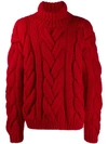 Dsquared2 Oversized Roll-neck Sweater In 314 Red