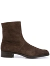 Gravati Zipped Ankle Boots In Brown