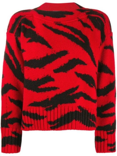 Philosophy Di Lorenzo Serafini Animal Pattern Wool Sweater In Red