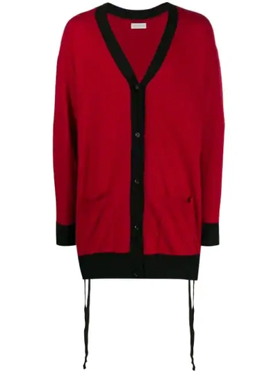 Faith Connexion Oversized V-neck Cardigan In Red