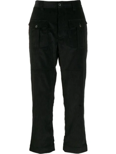 Gabriele Pasini Front-pocket Corduroy Trousers In Black