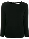 Diane Von Furstenberg Long-sleeve Fitted Sweater In Black
