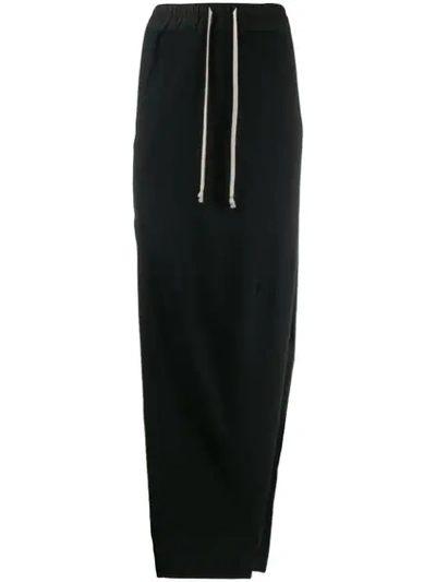 Rick Owens Drkshdw Drawstring Pencil Skirt In Black