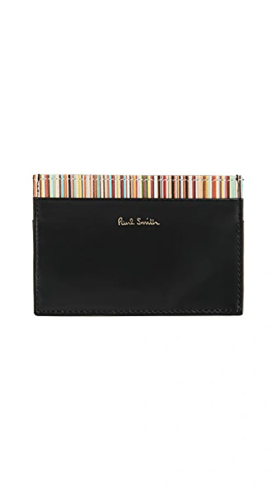 Paul Smith Card Holder With Stripe Signature In Black