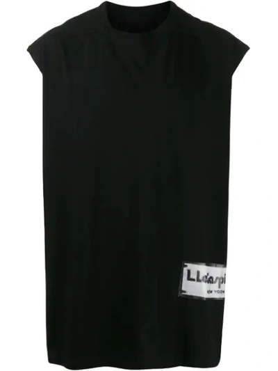 Rick Owens Oversized-trägershirt In Black