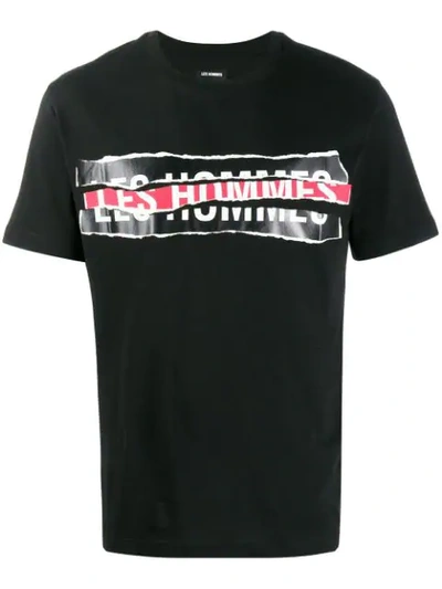 Les Hommes Logo Print T-shirt In Black