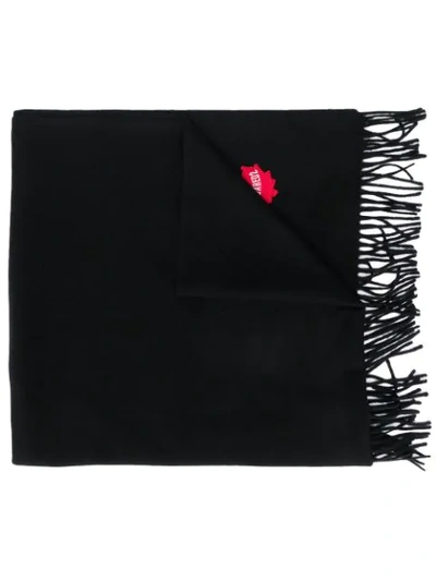 Dsquared2 Embroidered Logo Scarf In Black