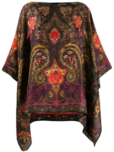 Etro Paisley Print Tunic Top In Brown
