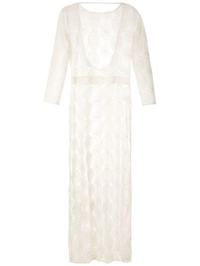 Brigitte Sheer Beach Maxi Dress In White