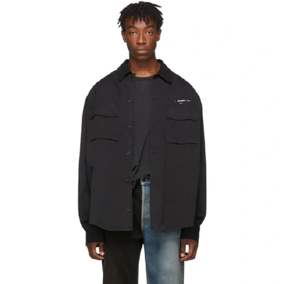 Off-white Front Buttons Cotton Shirt In Black