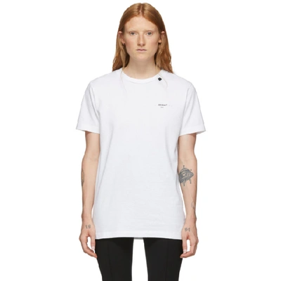 Off-white White Abstract Arrows Slim T- Shirt In White/black