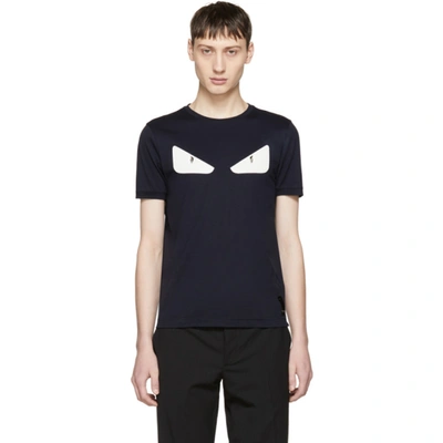 Fendi Navy Tired Eye 'bag Bugs' T-shirt In Blue