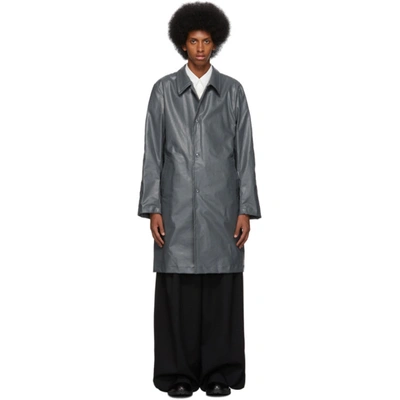 Dries Van Noten Grey Coated Cotton Coat