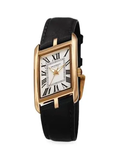 Bruno Magli Asymmetrical Stainless Steel & Leather-strap Watch In Black