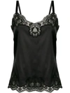 Dolce & Gabbana Lace Trim Camisole In Black