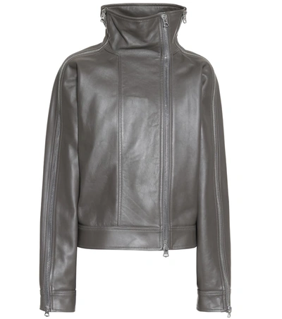 Acne Studios Deconstructed Leather Jacket Grey