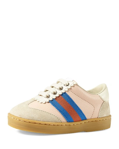 Gucci Leather & Suede Low-top Sneakers, Baby/toddler In Multi