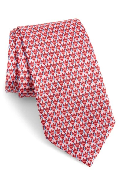 Ferragamo Men's Image 5 Silk Tie W/ Shirt & Tie Motif In F.rosso