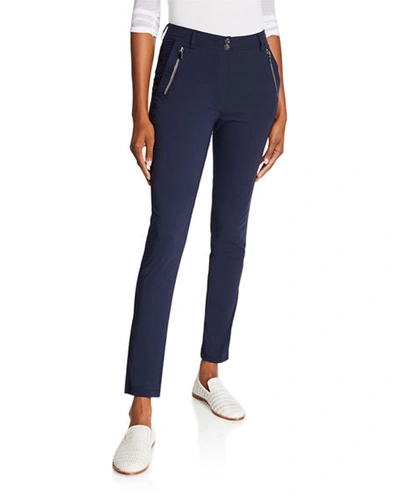 Anatomie Gail High-rise Ankle Pants With Zipper Pockets In Navy