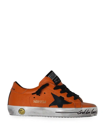 Golden Goose Kids' Boy's Basketball Leather Superstar Sneakers