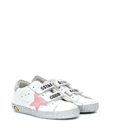 Golden Goose Kids' Girl's Old School Glitter Sole Low-top Sneakers, Baby/toddler In White
