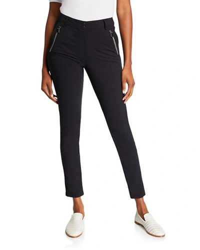 Anatomie Gail High-rise Ankle Pants With Zipper Pockets In Black