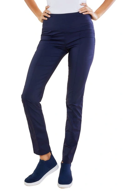 Anatomie Thea Ankle Pants With Zipper Side Pockets In Navy