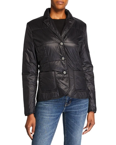 Anatomie Lightweight Button-front Puffer Jacket In Black