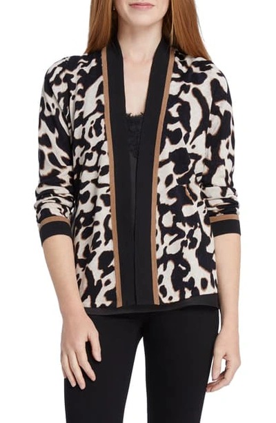 Nic + Zoe Petite Leader Of The Pack Animal-print Cardigan In Multi