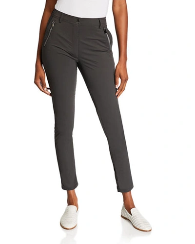 Anatomie Gail High-rise Ankle Pants With Zipper Pockets In Gray