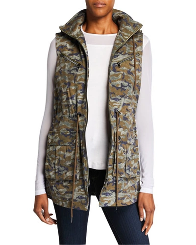 Anatomie Bella Camo-print Zip-front Medium-weight Vest In Camo Print