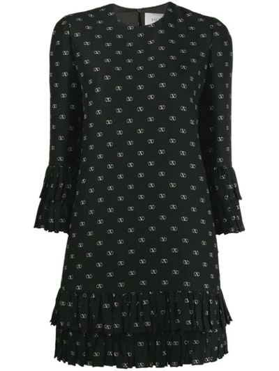 Valentino Vlogo Polka Dot Shift Dress In Nero Avorio