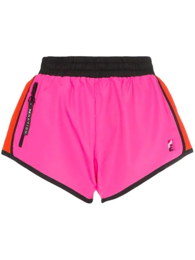P.e Nation Saber Contrast-panel Shell Shorts In Pink